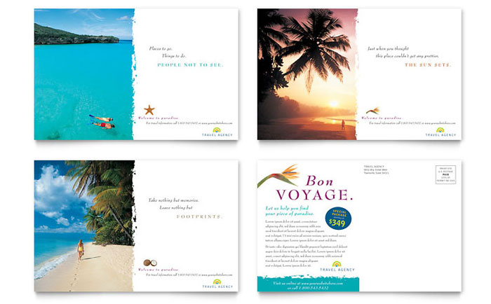 Postcard Template Design - Travel Agency