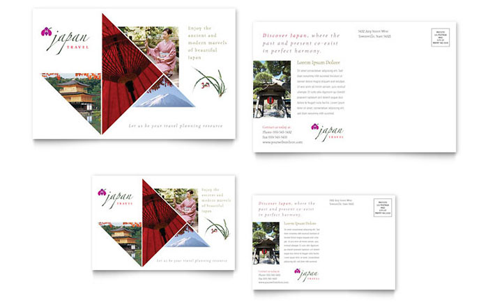 Postcard Template Design - Japan Travel