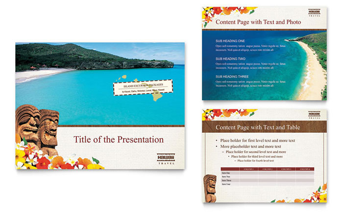 Hawaii Travel Vacation PowerPoint Presentation Template Design