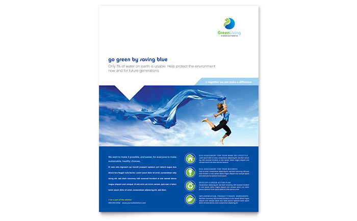 Green Living & Recycling - Flyer Template Design