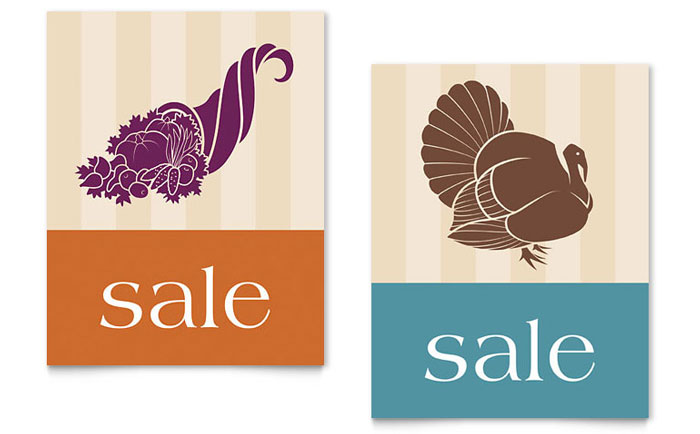 Thanksgiving Cornucopia & Turkey - Business Marketing Templates