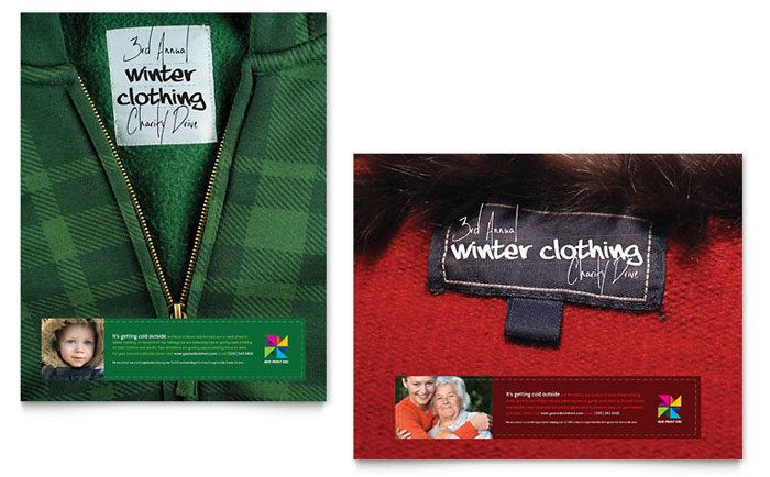 Winter Clothing Drive - Poster Template Design