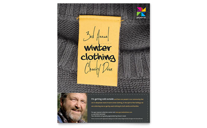 Winter Clothing Drive - Flyer Template Design