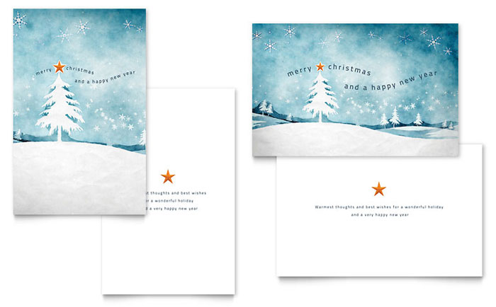 Winter Landscape - Greeting Card Template Design Sample