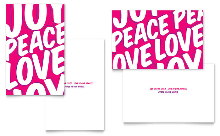 Peace Love Joy Greeting Card