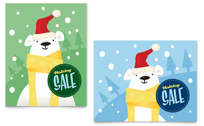 Santa Polar Bear Sale Poster