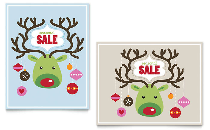 Reindeer Ornaments Sale Poster