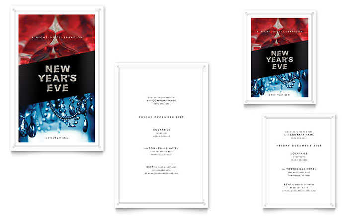 New Year's Eve Invitation Note Card