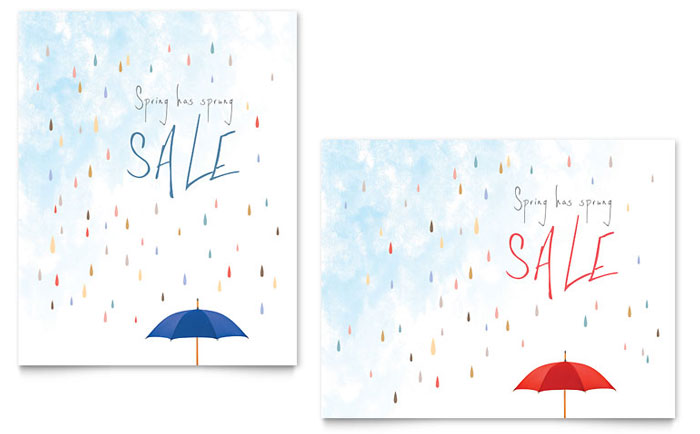 Rainy Day - Sale Poster Template Design Sample