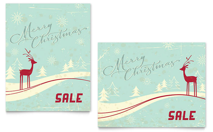 Antique Deer - Sale Poster Template Design Sample