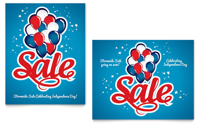 Celebration Balloons - Sale Poster Template Design Sample