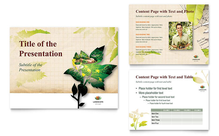landscape design powerpoint presentation template design