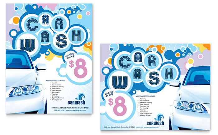 car wash templates brochures flyers business cards car wash flyers sample