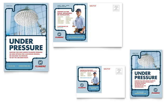 plumbing services flyer ad template design