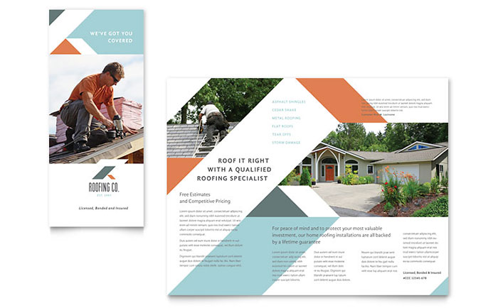 construction templates brochures flyers postcards construction company tri fold flyers