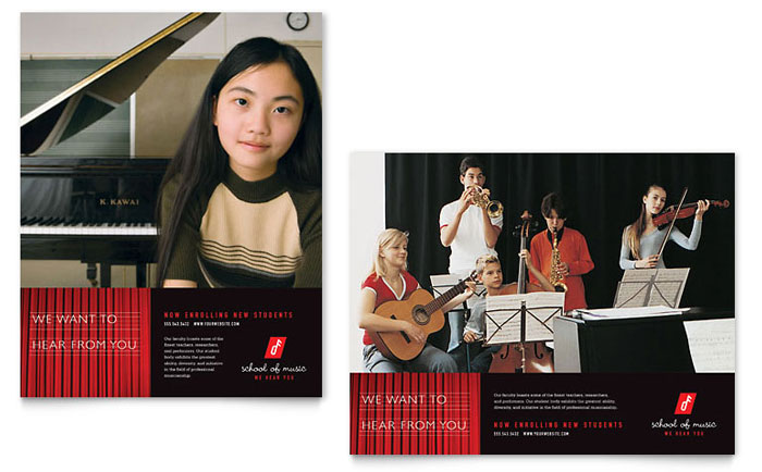 music school brochure template design ms publisher newsletter templates free