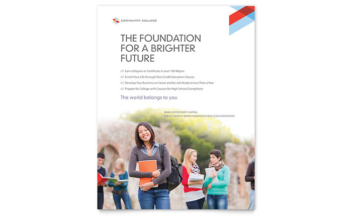 community college brochure template design high school newsletter templates