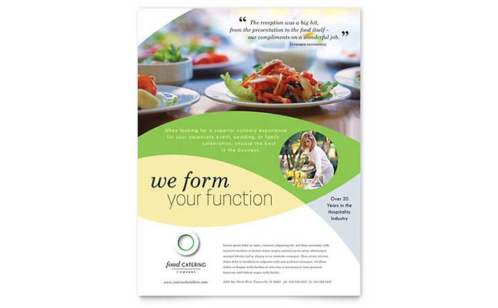 food catering menu template design