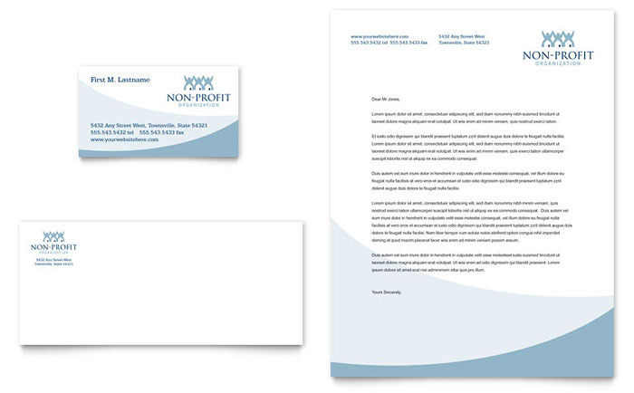 community non profit business card letterhead template design