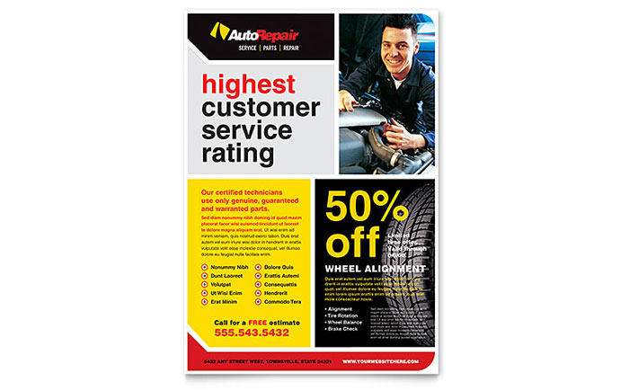 auto repair brochure template design microsoft publisher templates online
