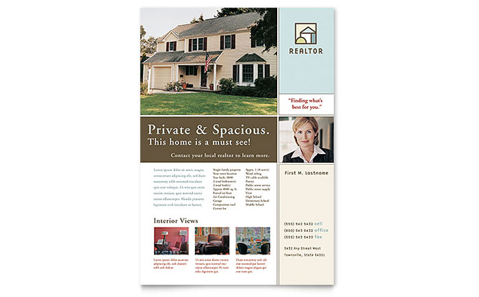house for sale poster template