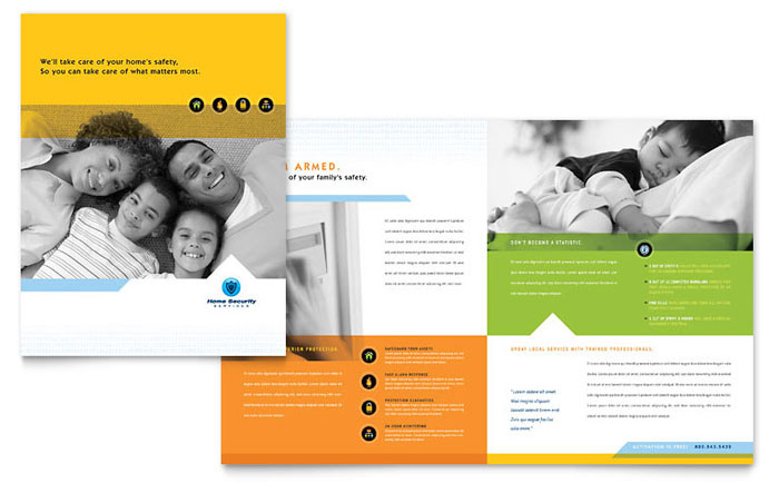 home security systems brochure template design security company flyer template