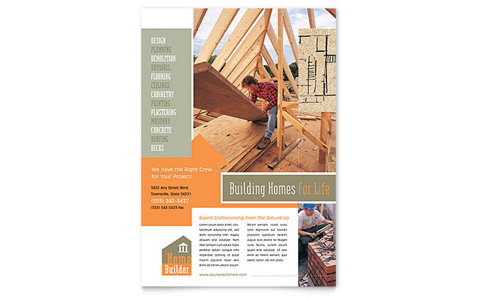 construction flyers templates design examples new home construction flyer