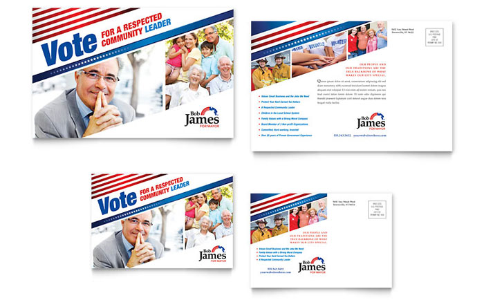 political campaign tri fold brochure template design
