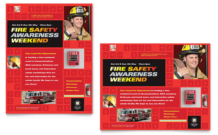 fire safety newsletter template design