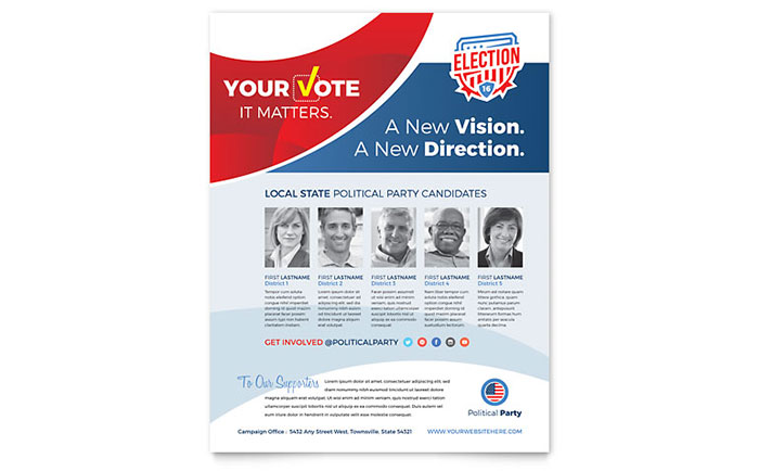 election flyer template design political election flyer template