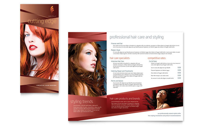 Hair Salon Marketing Brochures Flyers Business Cards