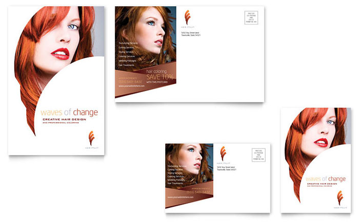 hair stylist salon brochure template design