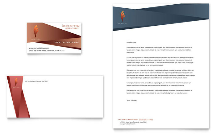 hair salon letterheads templates graphic designs