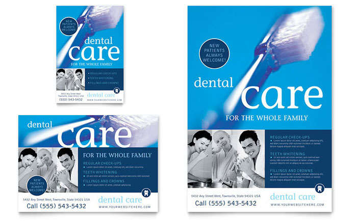 dentist office flyer ad template design dental flyers idea