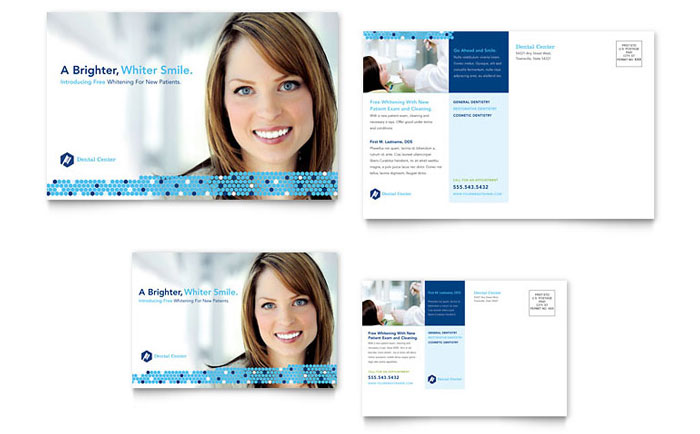 dentistry dental office postcard template design