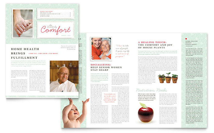 elder care 11x17 newsletter templates