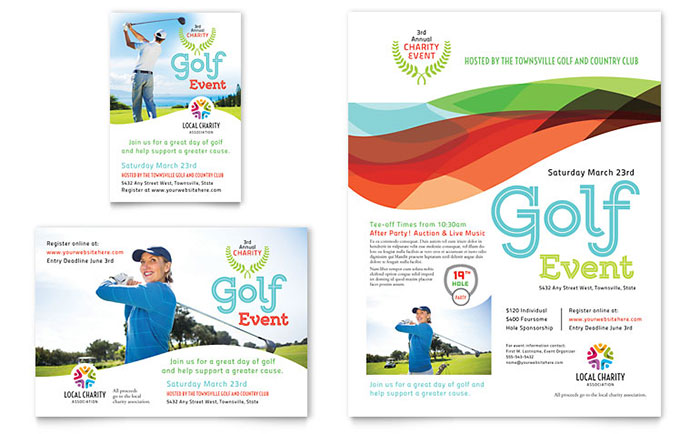 charity golf event flyer template design charity golf tournament flyer template free