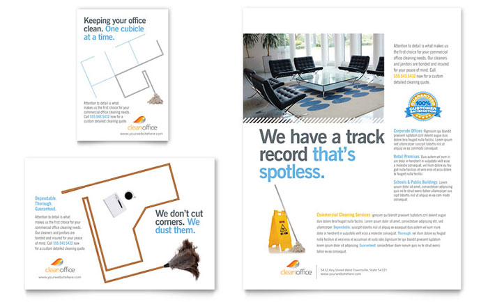 House Cleaning Housekeeping Rack Card Template Design
