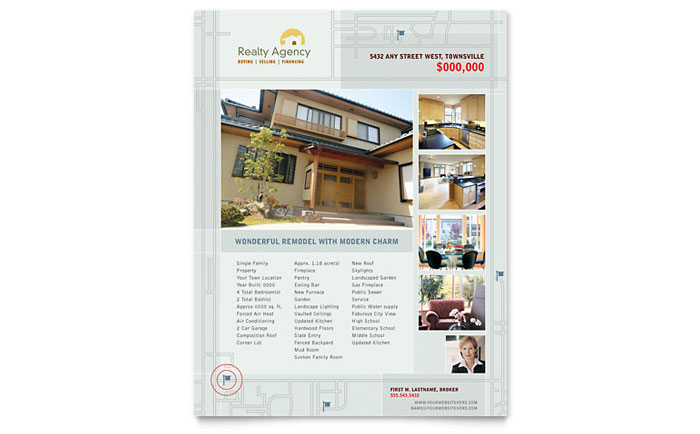 real estate agent realtor flyer template design
