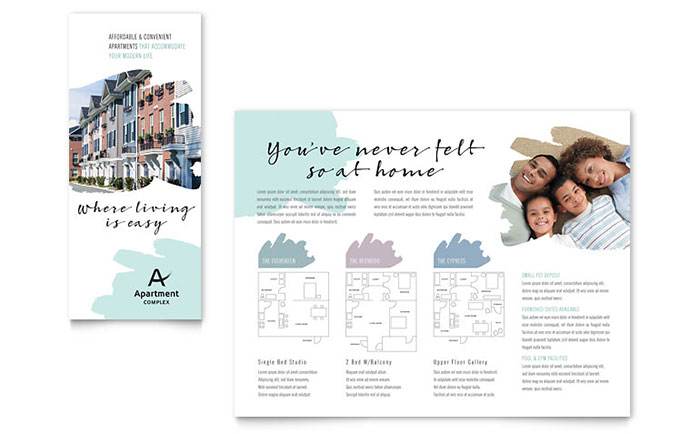apartment condominium brochure template design