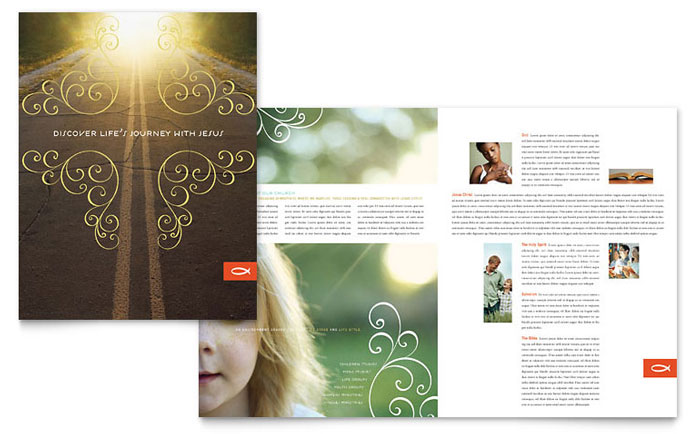 christian church religious brochure template design