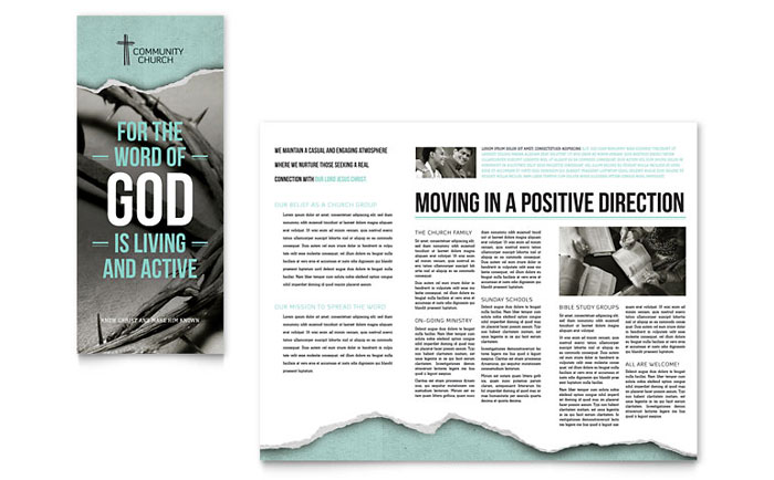 memorial funeral program brochure template design