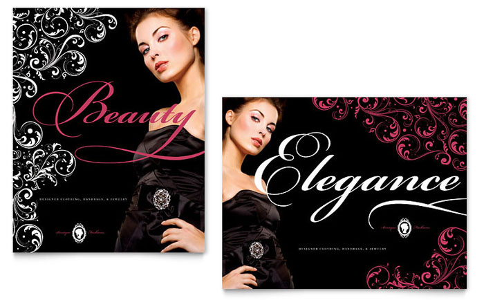Formal Fashions Jewelry Boutique Flyer Ad Template Design
