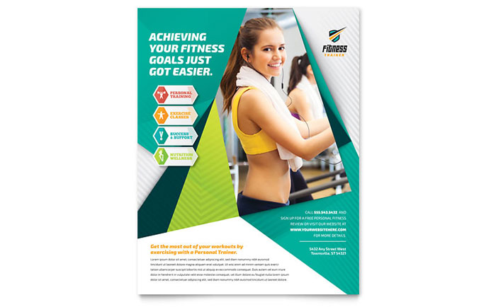 personal training flyers templates graphic designs