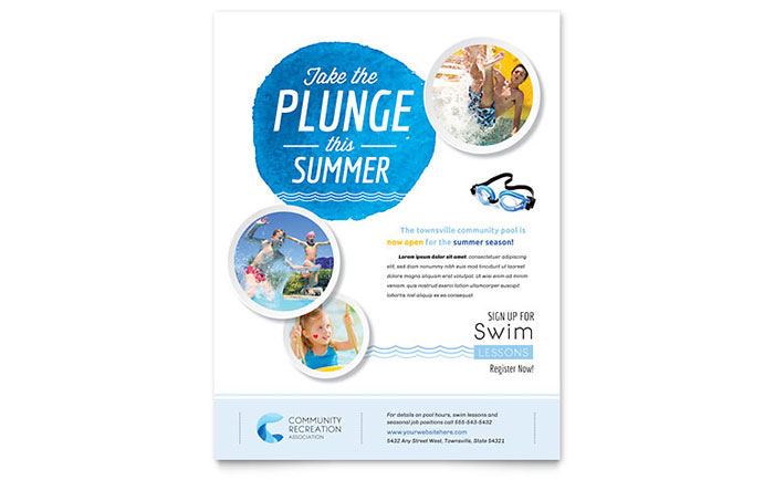 swim team flyer templates