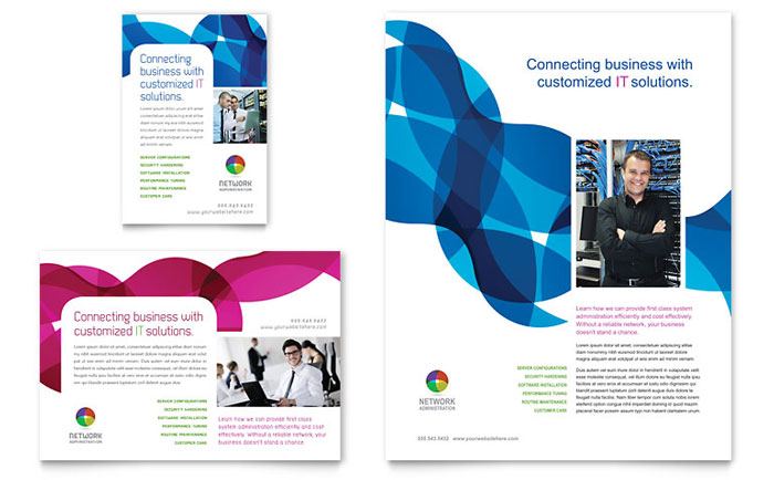 network administration flyer ad template design