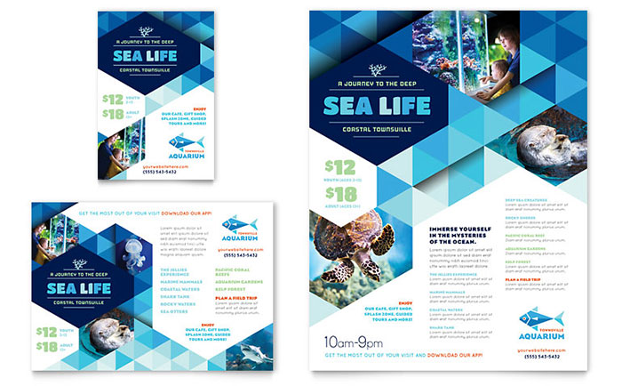 ocean aquarium brochure template design microsoft brochure template downloads