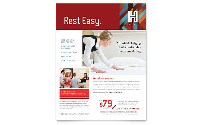 hotel flyer template design hotel brochure sample