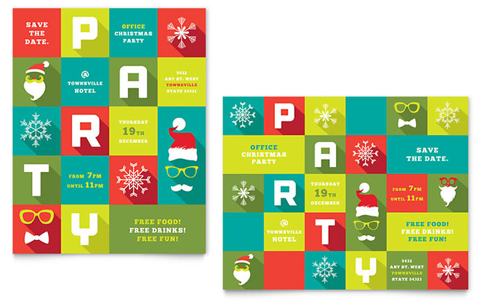 Work Christmas Party Poster Template