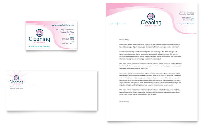 House Cleaning & Maid Services Business Card & Letterhead Template Design